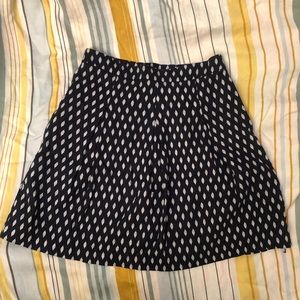 Ivanka Trump Marquise Print Pleated Linen High-Waisted A-Line Skirt - Blue/White